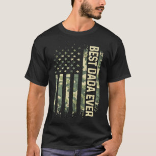 Mens Best Dada Ever Camo American Flag Father's Da T-Shirt
