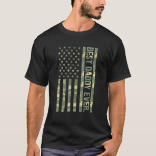 Mens Best Daddy Ever US American Flag Camo Father' T-Shirt