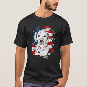 Mens Best Dalmatian Dad Ever American Flag Dog Fat T-Shirt