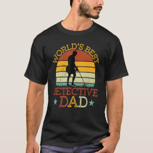 Mens Best Detective Dad Retro Metal Detecting Det T-Shirt