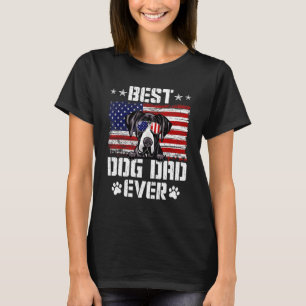 Mens Best Dog Dad Ever Dane American Flag 4th Of J T-Shirt