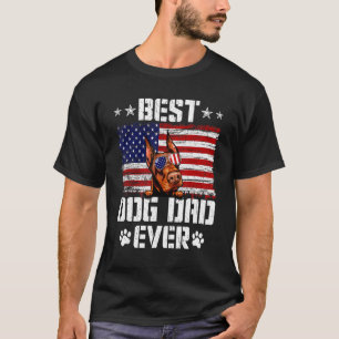 Mens Best Dog Dad Ever Doberman American Flag 4th  T-Shirt