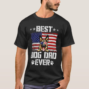 Mens Best Dog Dad Ever German Shepherd American Fl T-Shirt