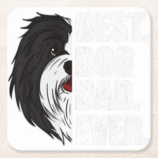 Mens Best Dog Dad Ever Havanese Dad Father_s Day Square Paper Coaster