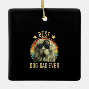 Mens Best Dog Dad Ever Newfoundland Fars Day Ceramic Ornament