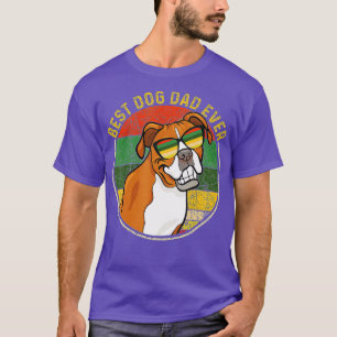 Mens Best Dog Dad Ever Retro Vintage Boxer Dog Lov T-Shirt