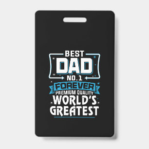 Men's Best Father Dad World's Greatest No.1 Badge