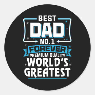 Men's Best Father Dad World's Greatest No.1 Classic Round Sticker
