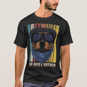 Mens Best Father Vintage Rotweiller Rottie Dog Dad T-Shirt