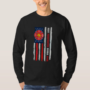 Mens Best Firefighter Bubba Ever Us Flag Fireman F T-Shirt