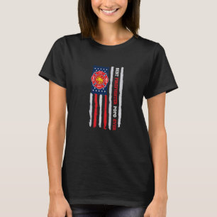 Mens Best Firefighter Popo Ever Us Flag Fireman Fa T-Shirt