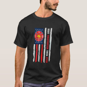 Mens Best Firefighter Tata Ever Us Flag Fireman Fa T-Shirt