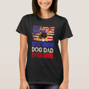 Mens Best French Bulldog Dad Ever American Flag Pa T-Shirt