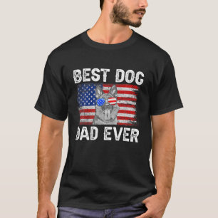 Mens Best German Shepherd Dad Ever American Flag 4 T-Shirt