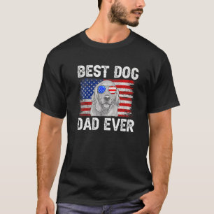 Mens Best Golden Retriever Dad Ever American Flag T-Shirt