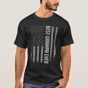 Mens Best Grampa Ever American Flag For Father's T-Shirt