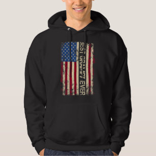Mens Best Grampy Ever Us American Flag For Father Hoodie