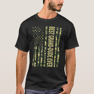 Mens Best Grand Dude Ever Us American Flag Grandpa T-Shirt
