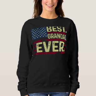 Mens Best Grandad Ever American Patriotic Usa Flag Sweatshirt