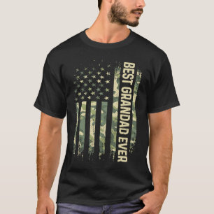 Mens Best Grandad Ever Camo American Flag Father's T-Shirt