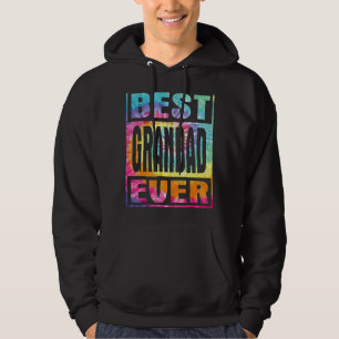 Mens Best Grandad Ever Vintage Tie Dye Fathers Da Hoodie