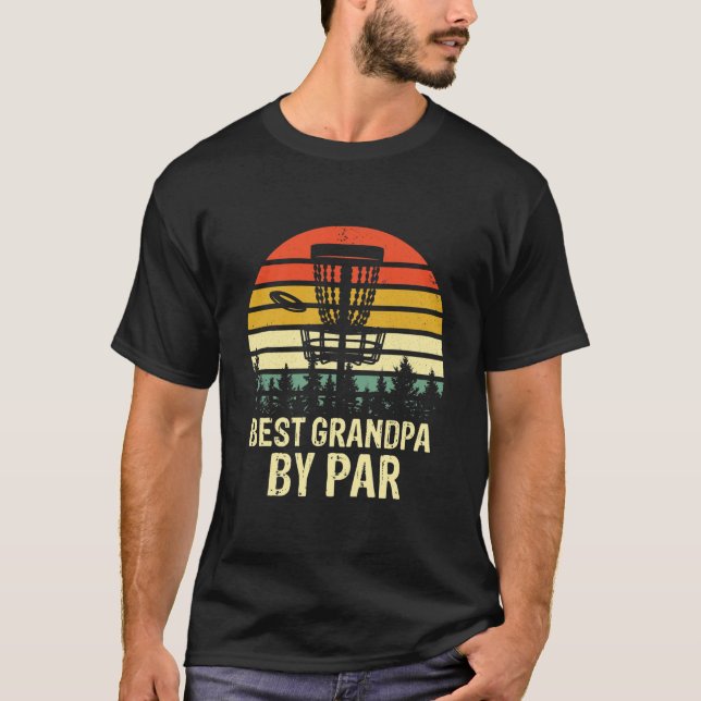 Mens Best Grandpa By Par Disc Golf Fathers Day T-Shirt (Front)