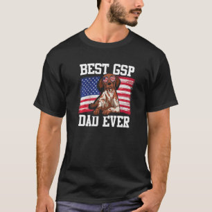 Mens Best GSP Dad Ever US Flag German Shorthaired T-Shirt