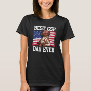 Mens Best GSP Dad Ever US Flag  German Shorthaired T-Shirt