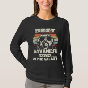 Mens Best Havanese Dad In The Galaxy Vintage Retro T-Shirt