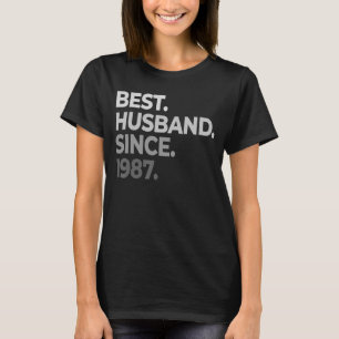 Mens Best Husband Since 1987 35th wedding annivers T-Shirt