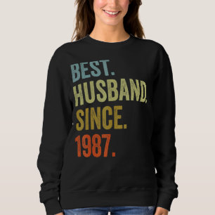 Mens Best Husband Since 1987 Wedding Anniversarry Sweatshirt