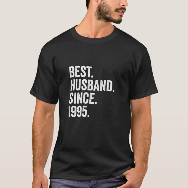 Mens Best Husband Since 1995 | 26Th Wedding Annive T-Shirt (Front)