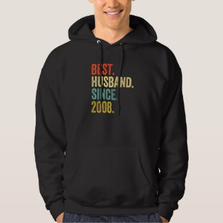 Mens Best Husband Since 2008 14th Wedding Annivers Hoodie