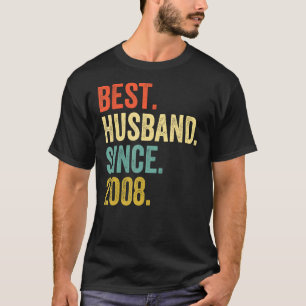 Mens Best Husband Since 2008 14th Wedding Annivers T-Shirt