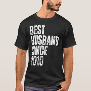 Mens Best Husband Since 2010 Vintage Wedding Anniv T-Shirt