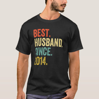 Mens Best Husband Since 2014 8th Wedding Anniversa T-Shirt