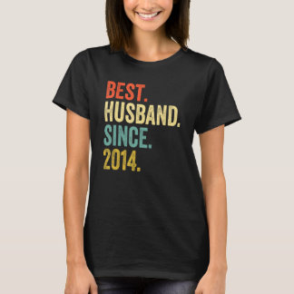 Mens Best Husband Since 2014 8th Wedding Anniversa T-Shirt