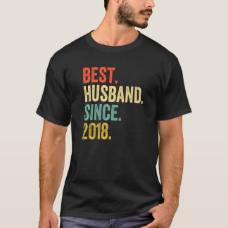 Mens Best Husband Since 2018 4th Wedding Anniversa T-Shirt