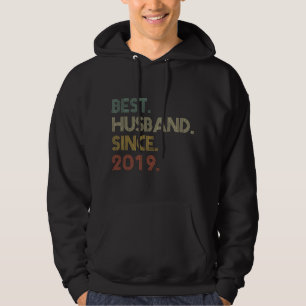 Mens Best Husband Since 2019 Epic 2nd Wedding Anni Hoodie