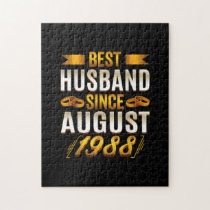 Mens Best Husband Since August 1988 - Funny 32nd Jigsaw Puzzle