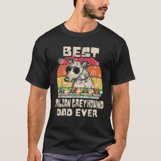 Mens Best Italian Greyhound Dad Ever Retro Christm T-Shirt