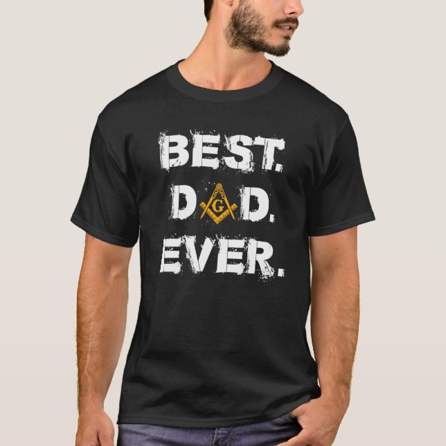 Mens Best Mason Dad Ever Masonic Emblems Square Fa T-Shirt (Front)