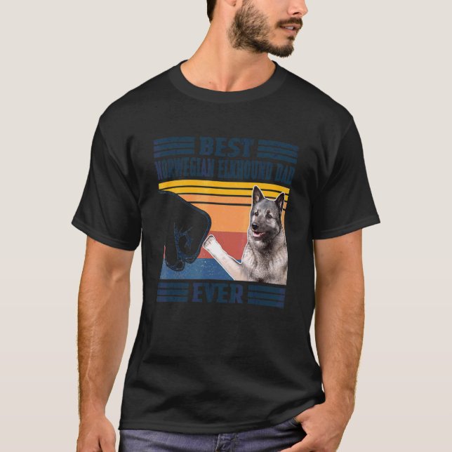 Mens Best Norwegian Elkhound Dad Ever  Dog  Father T-Shirt (Front)
