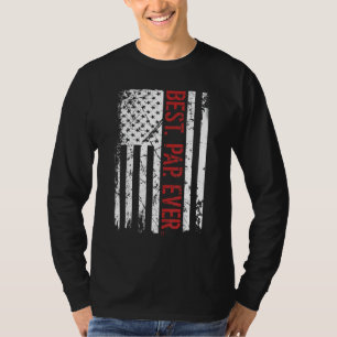 Mens Best Pap Ever Us American Flag For Father's T-Shirt