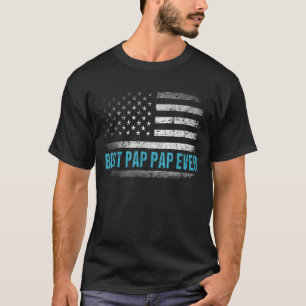 Mens Best Pap Pap Ever US American Flag Fathers D T-Shirt