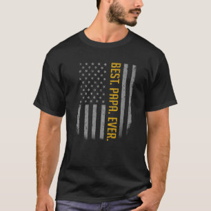 Mens Best Papa Ever Us American Flag For Father' T-Shirt