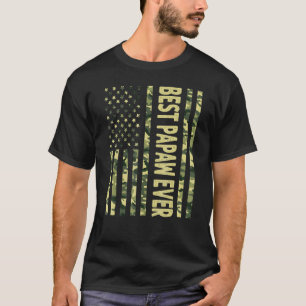 Mens Best Papaw Ever Us American Flag   Grandpa Fa T-Shirt
