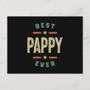 Mens Best Pappy Ever Father Grandpa Gift Postcard