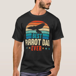 Mens Best Parrot Dad Ever Birdwatching Bird Lover  T-Shirt