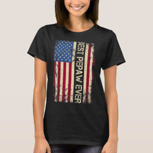 Mens Best Pepaw Ever Us American Flag For Father' T-Shirt
